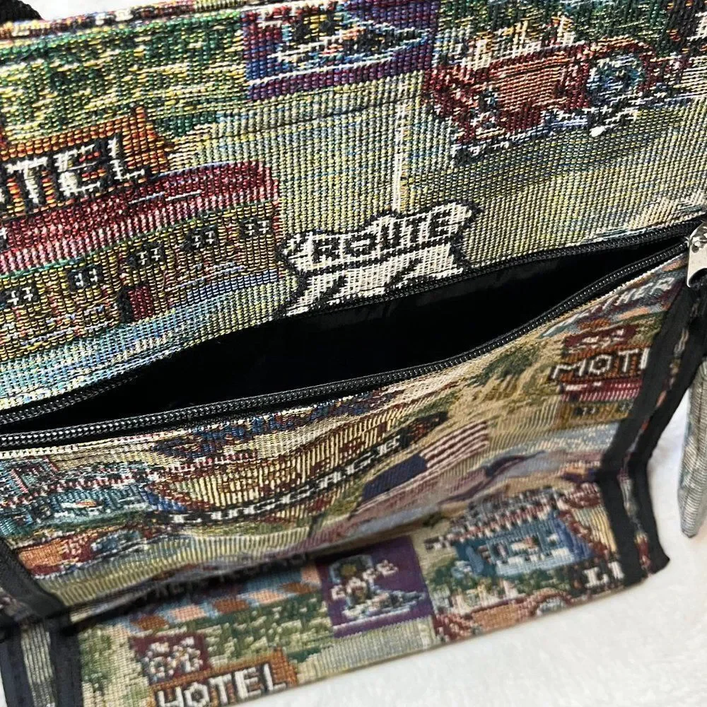 Vintage Pioneer Express Route‎ 66 Tapestry Canvas Tote NWOT